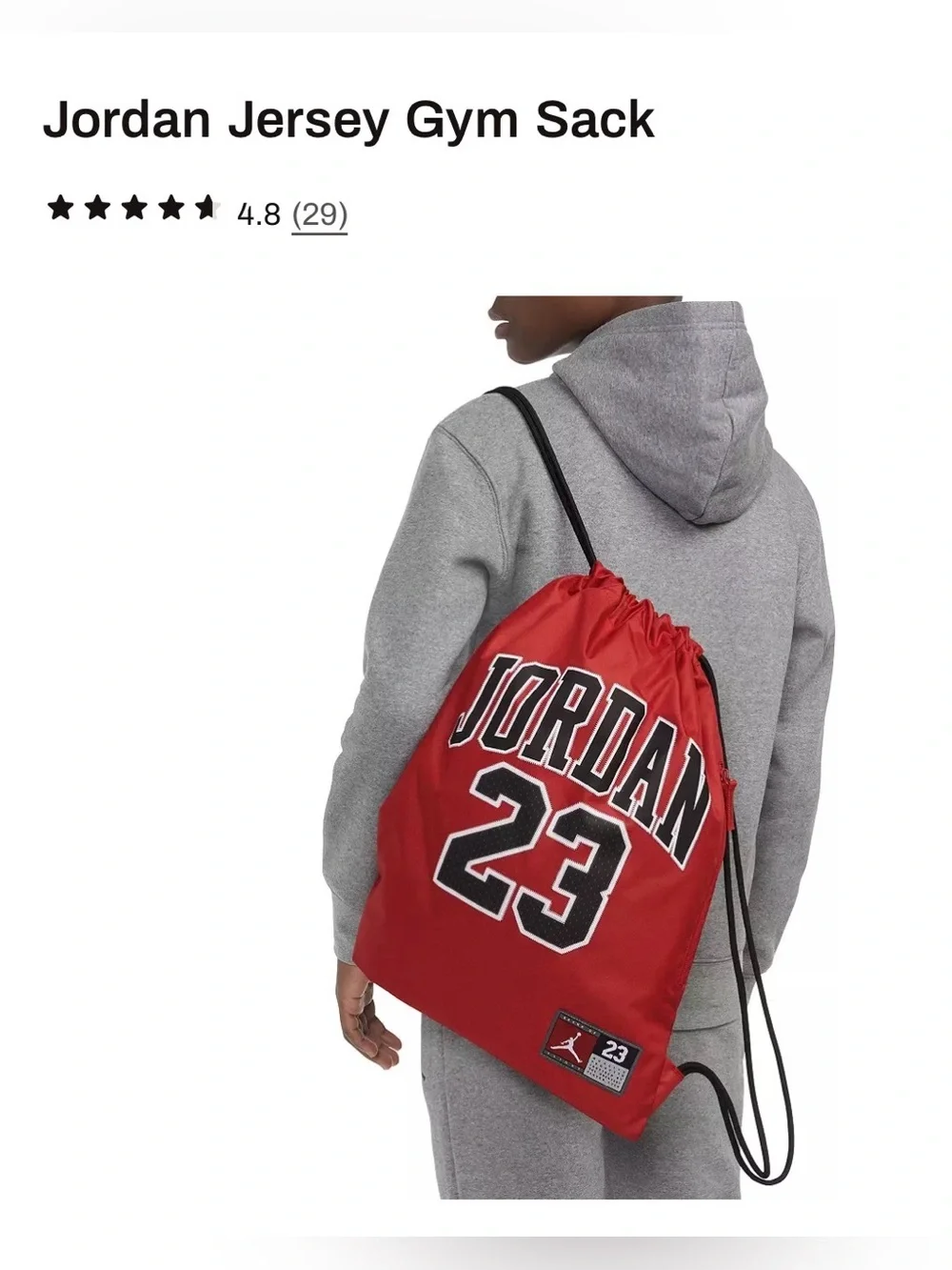 *new* Jordan Red and Black Jersey Gym Sack